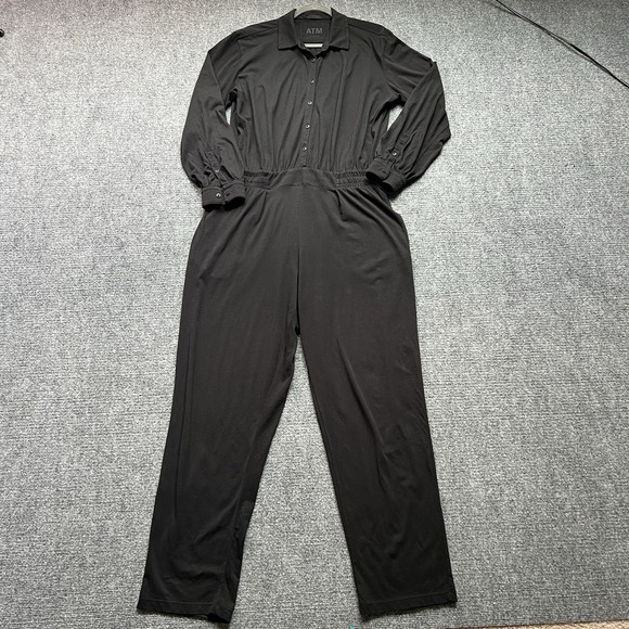 ATM Anthony‎ Thomas Melillo Long Sleeve JumpSuit Size Large Black Over Sized - Picture 2 of 14